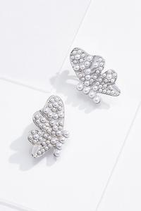 Pearl Butterfly Clip-On Earrings