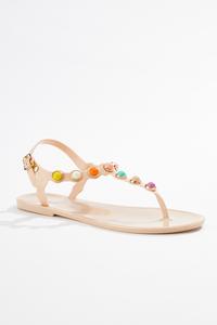 Color Stone Jelly Sandals