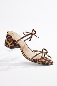 Lucite Leopard Heeled Sandals