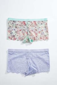 Plus Size Floral Lace Hipster Panty Set