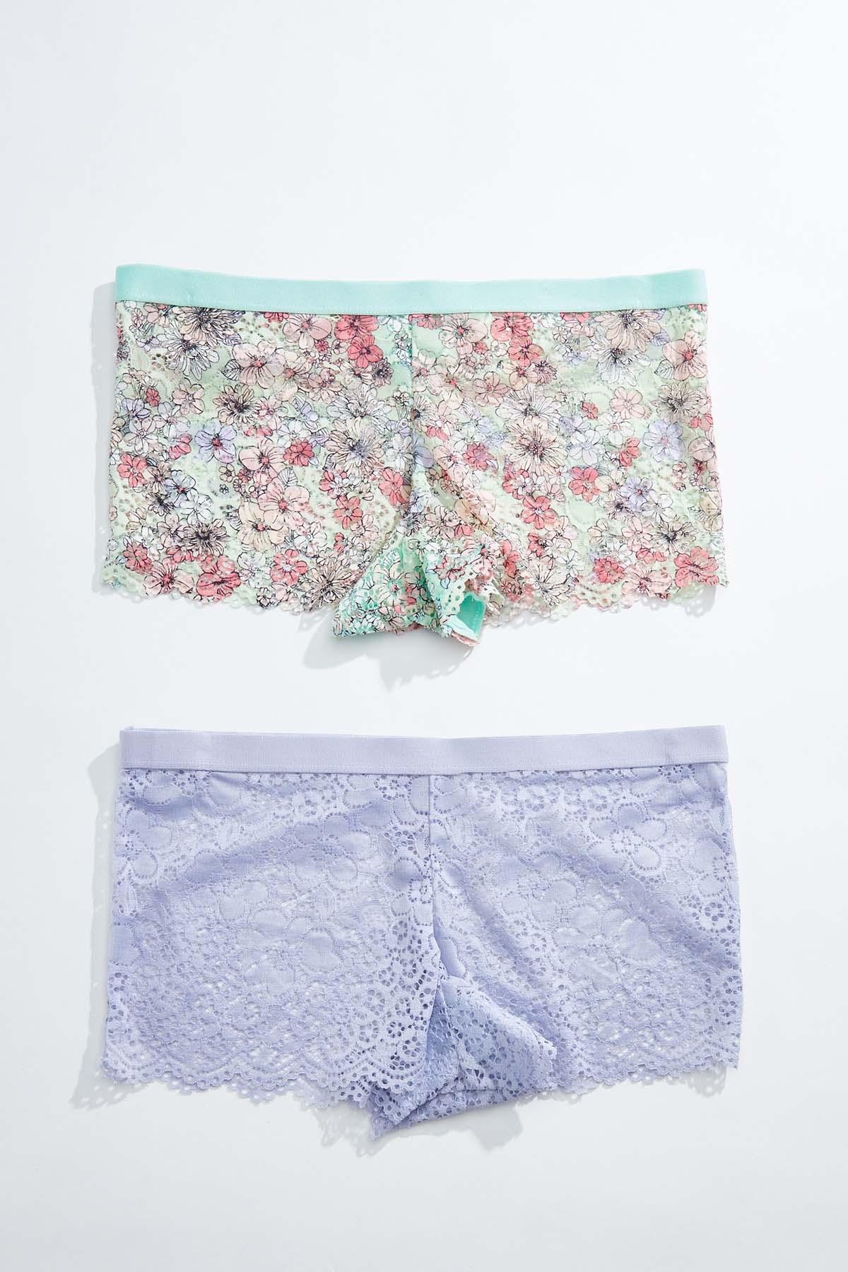 Floral Lace Hipster Panty Set