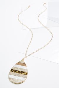 Leopard Glitter Pendant Necklace