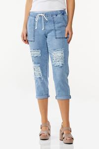 Cropped Rip Repair Jeans