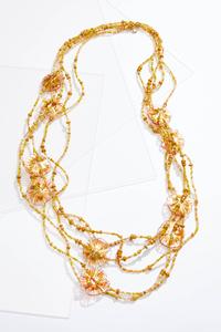 Flower Seed Bead Layered Necklace
