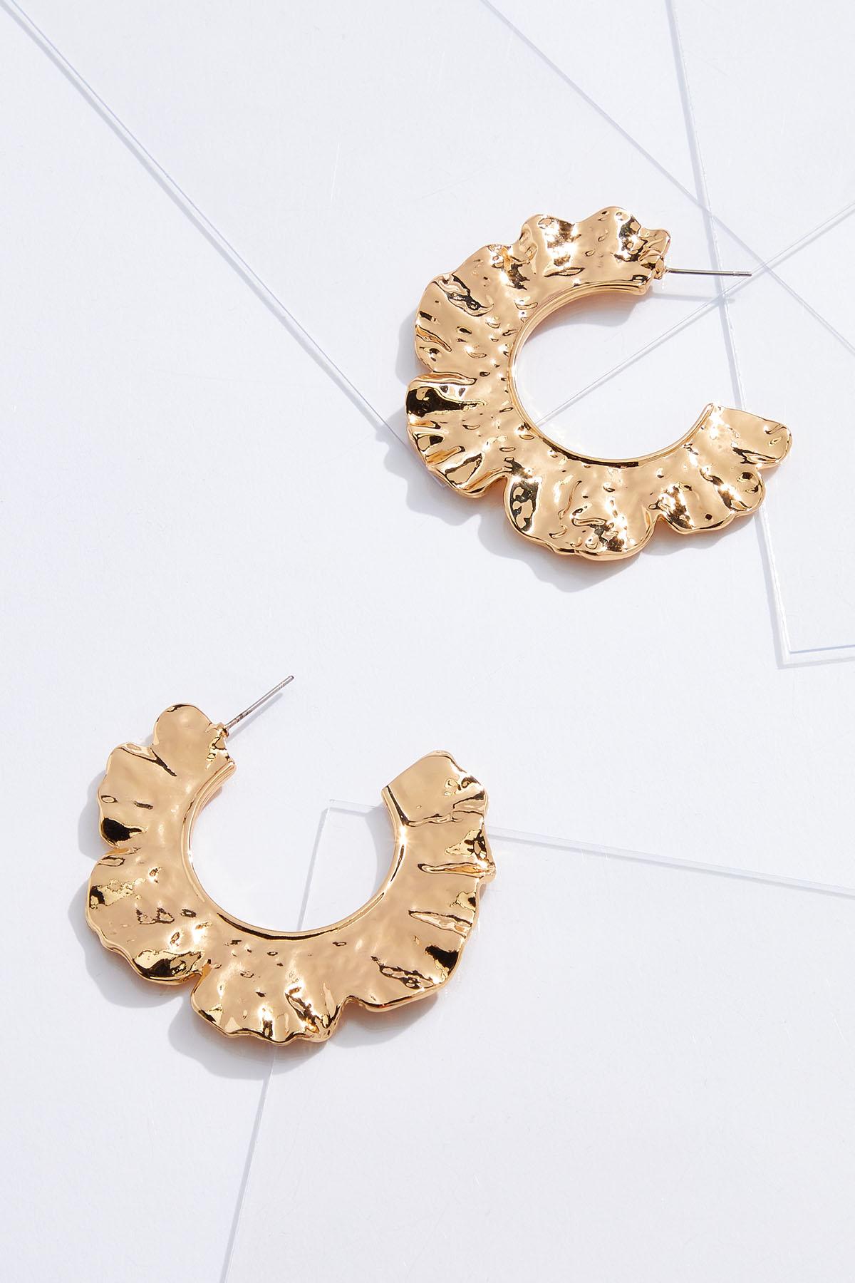 Gold Abstract Hoop Earrings
