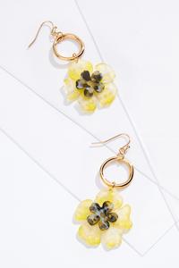 Lucite Flower Ring Earrings
