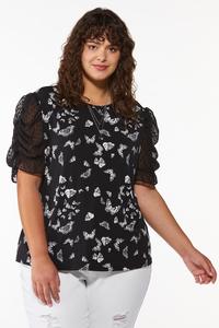 Plus Size Cinched Sleeve Butterfly Top