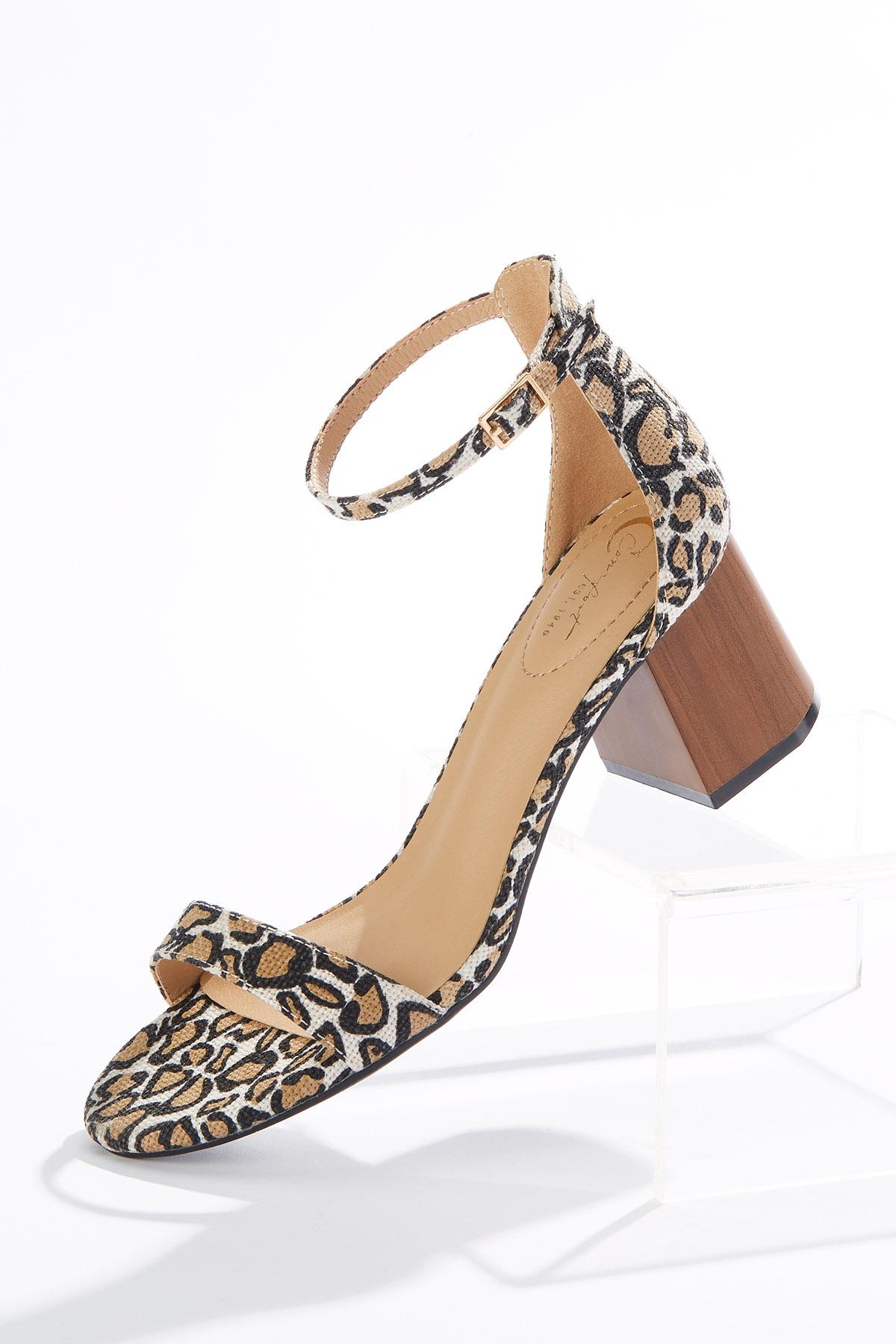 Leopard Ankle Strap Sandals