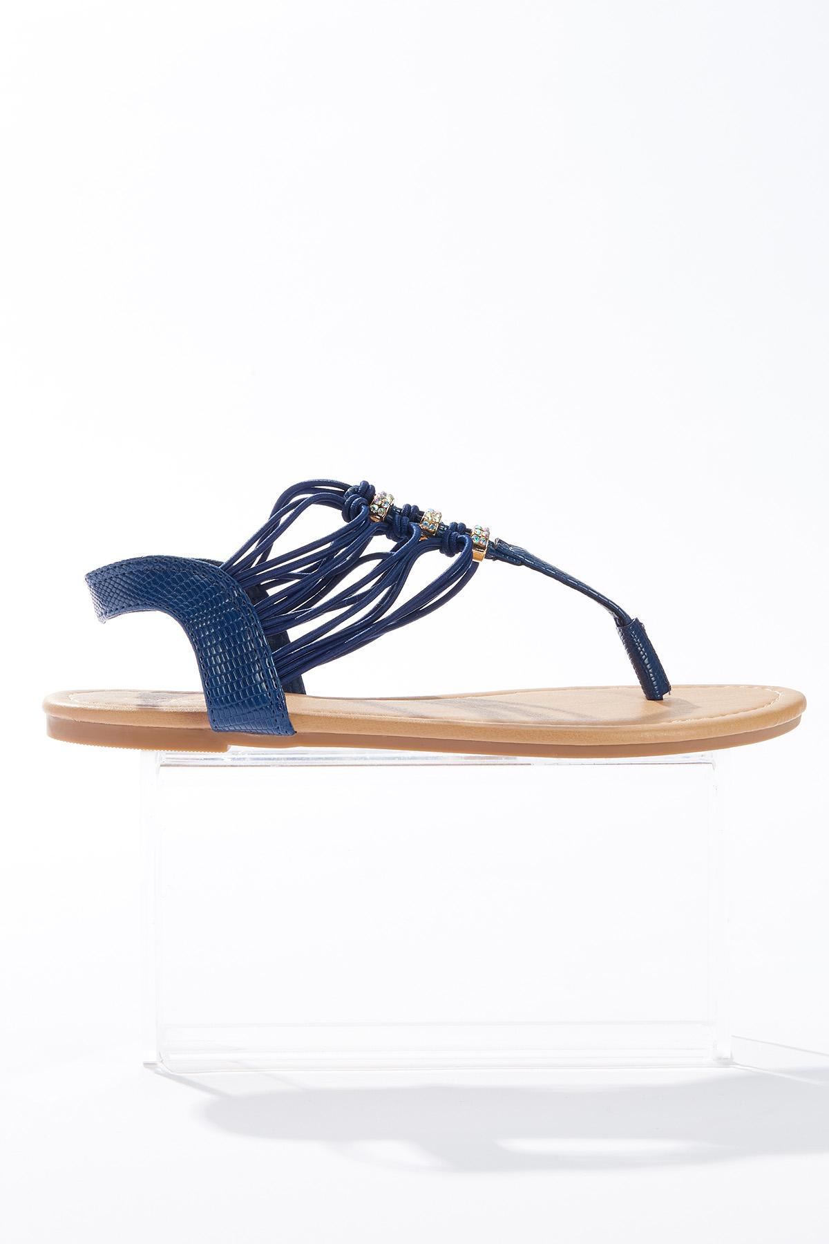 Embellished Stretch Band Sandals