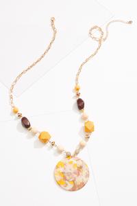 Lucite Wood Chain Necklace