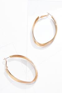 Oval Twist Hoop Earrings