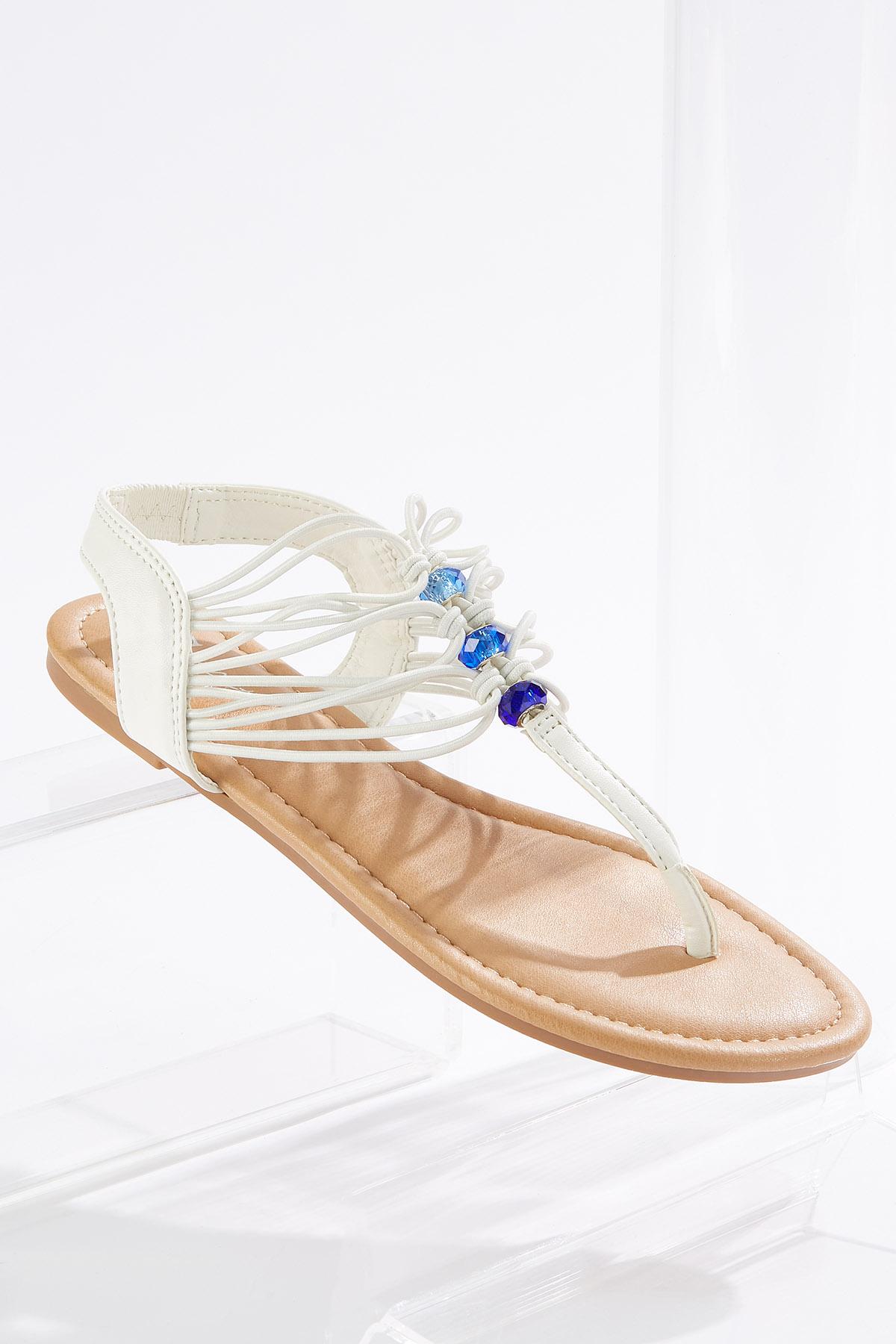 Beaded Stretch Band Sandals