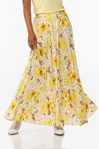 Watercolor Floral Maxi Skirt