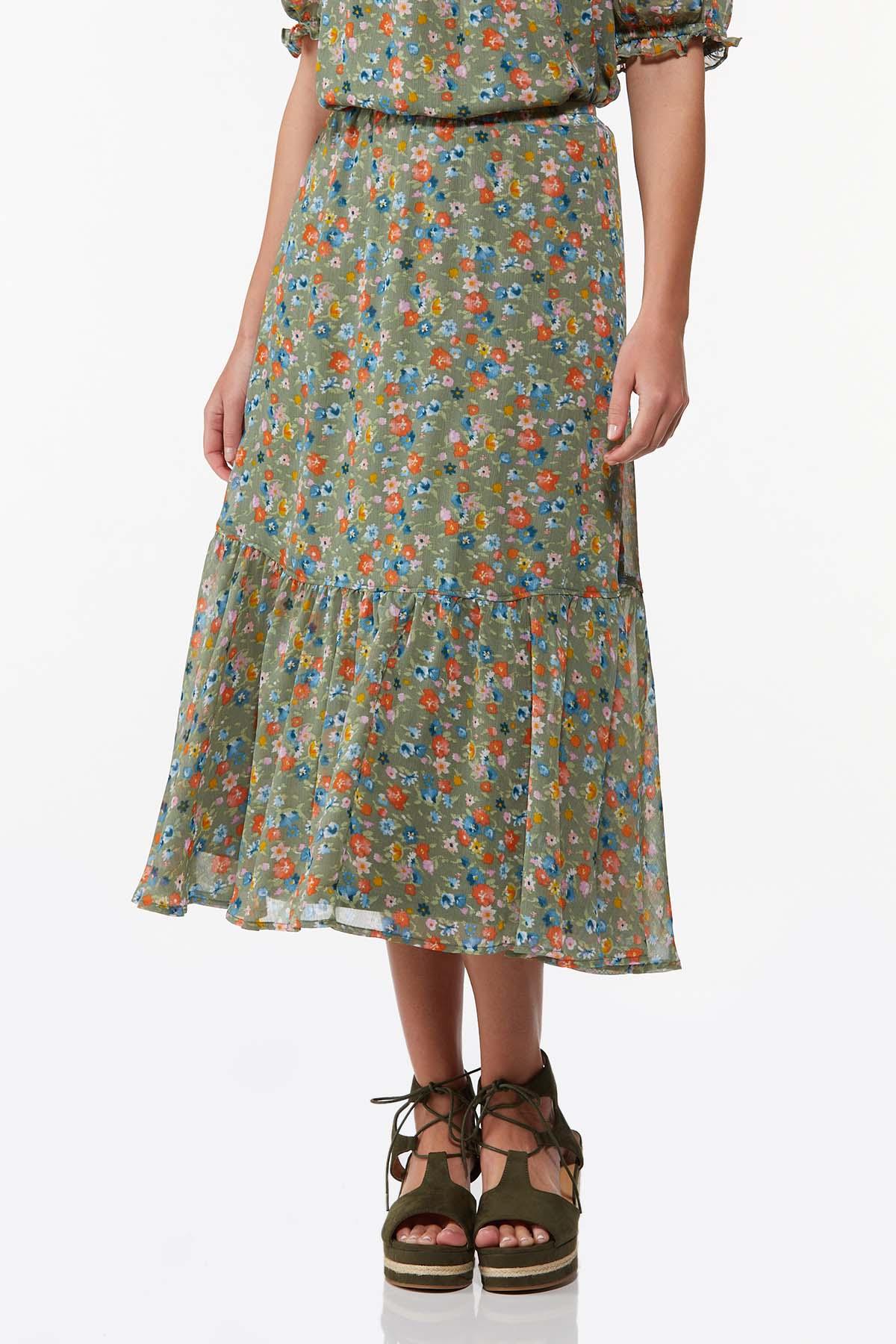 Garden Floral Midi Skirt