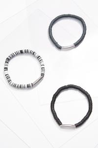 Black White Bracelet Set