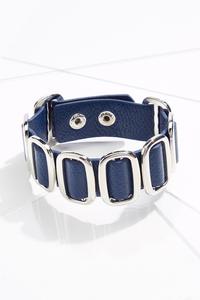 Navy Metal Snap Bracelet