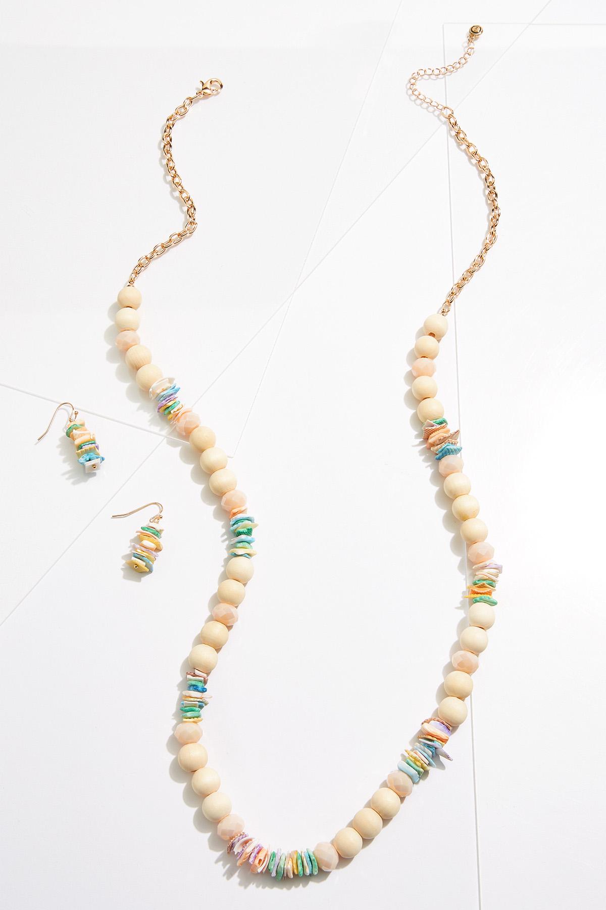 Pastel Wood Necklace Set