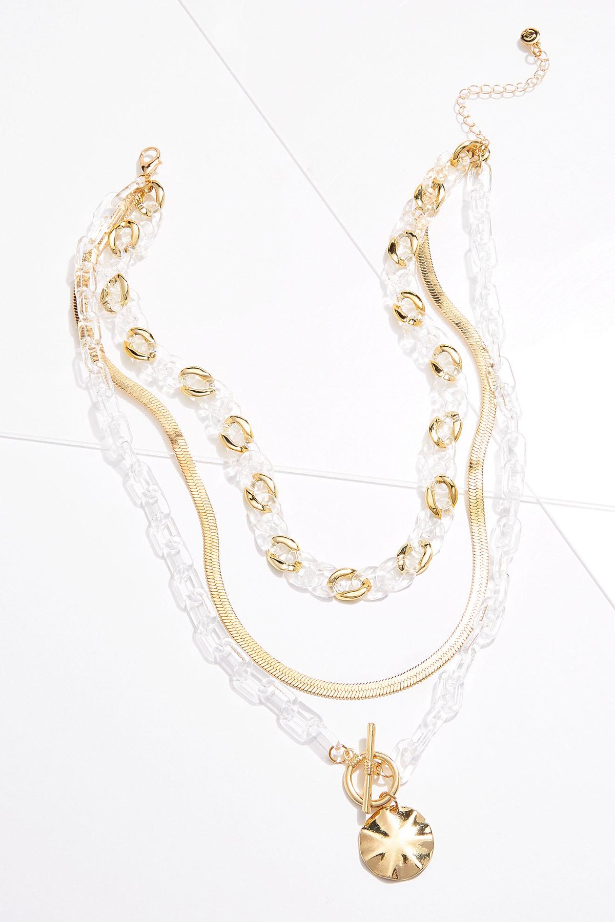 Lucite Gold Layered Necklace