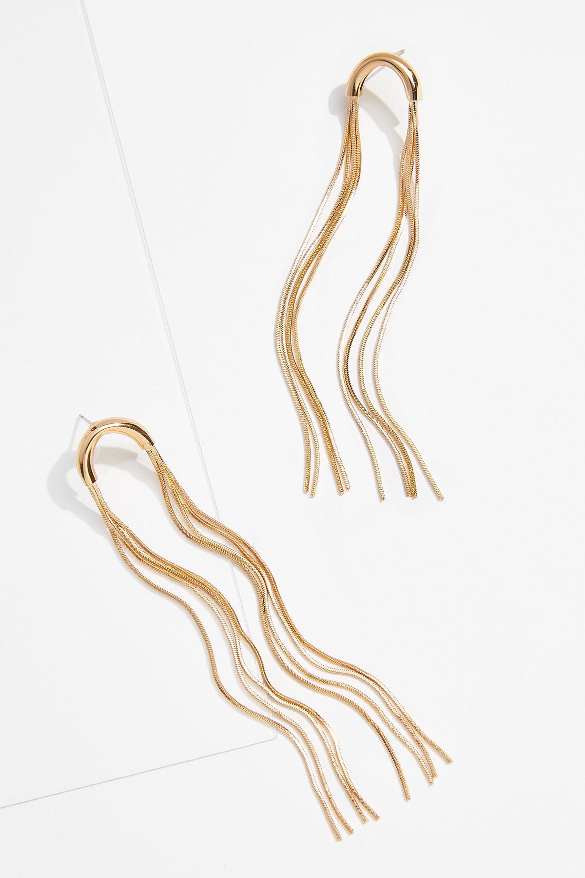 Gold Arch Tassel Earrings