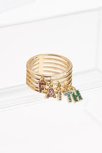 Faith Letter Charms Ring
