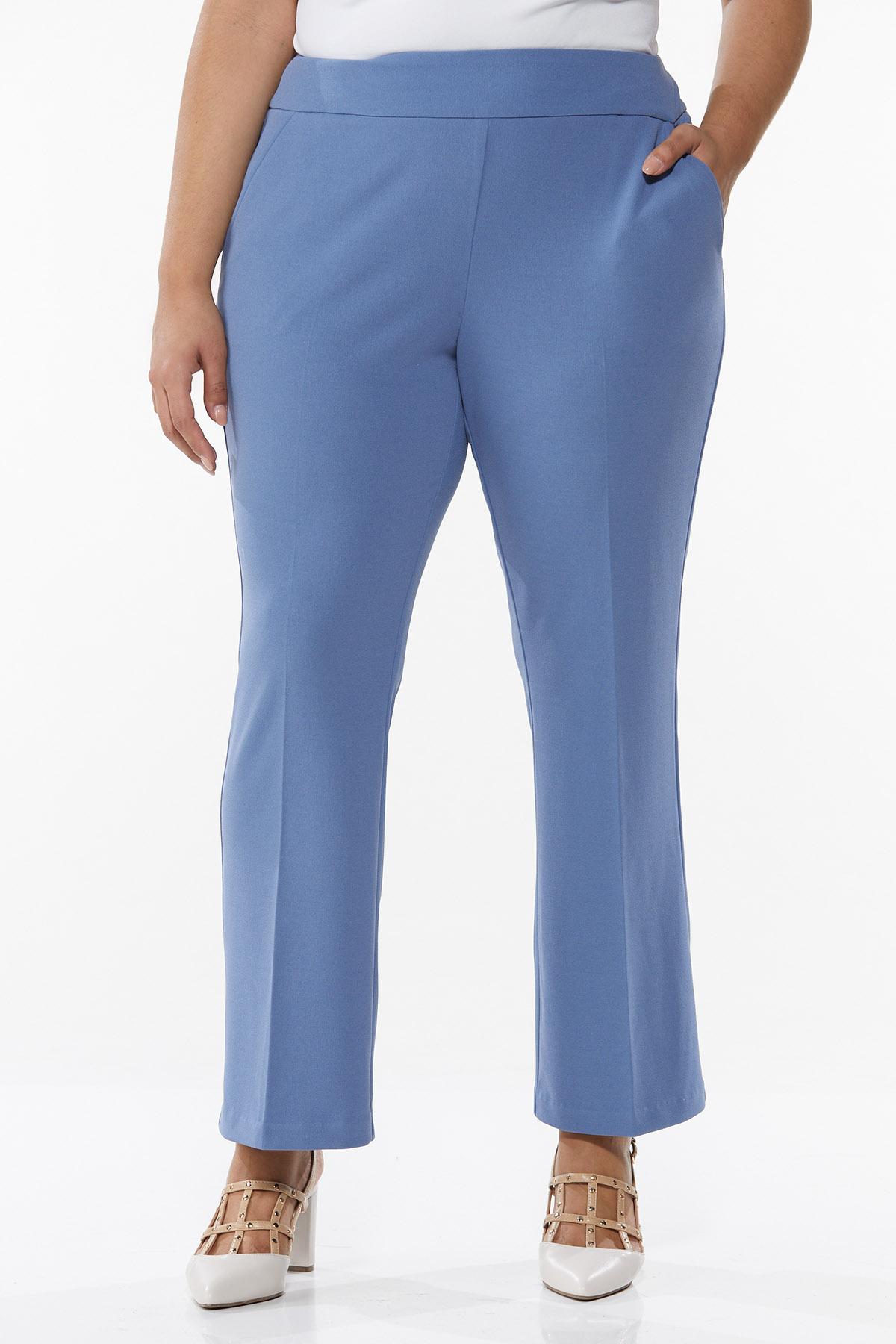 Plus Size Blue Flare Trouser Pants