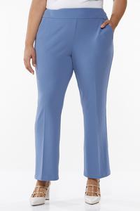 Plus Size Blue Flare Trouser Pants