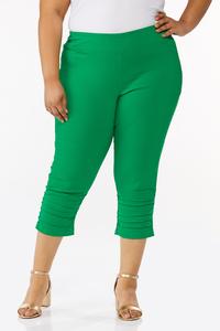 Plus Size Cropped Ruched Pants