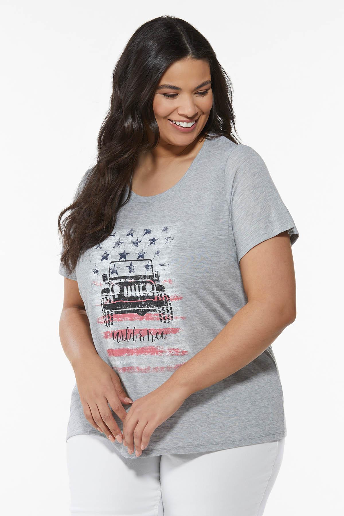 Plus Size Wild And Free Americana Tee 
