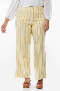 Plus Petite Yellow Stripe Linen Pants