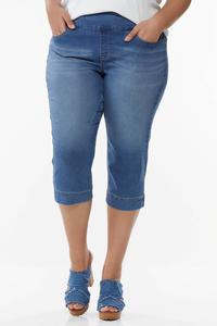 Plus Size Cropped Pull-On Jeans