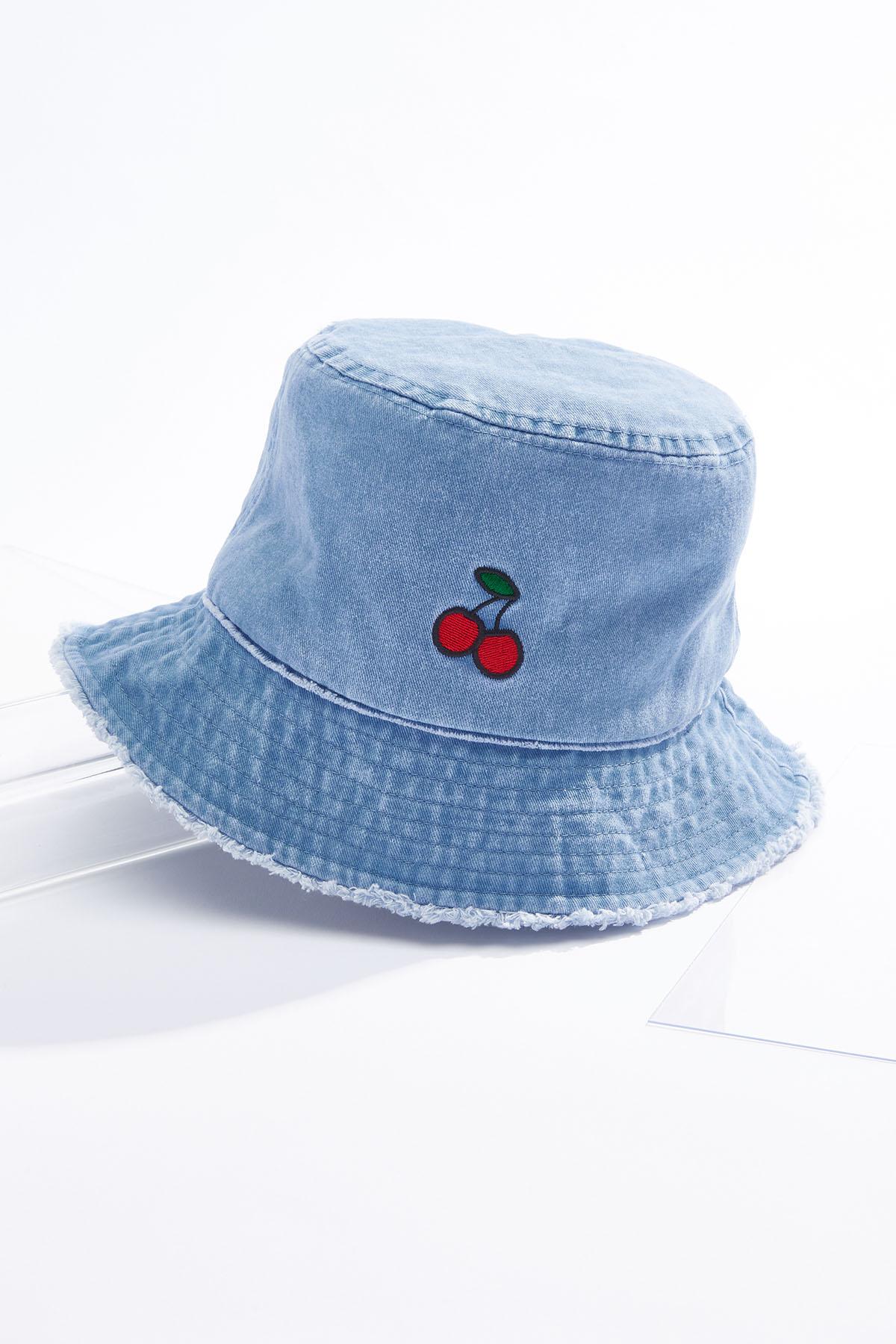 Denim Cherry Bucket Hat