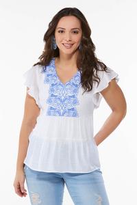 Embroidered Poet Top
