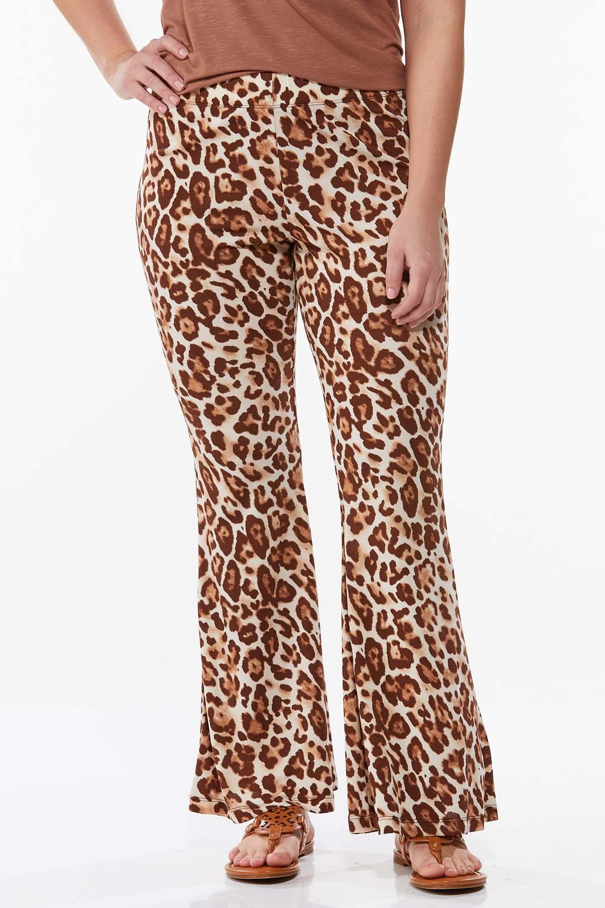 Petite Leopard Flare Pants