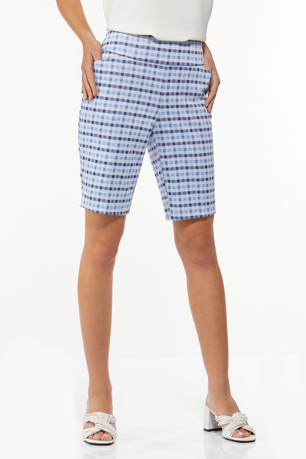 Blue Check Bermuda Shorts