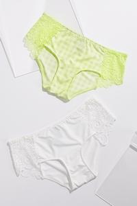 Plus Size Green White Lace Panty Set