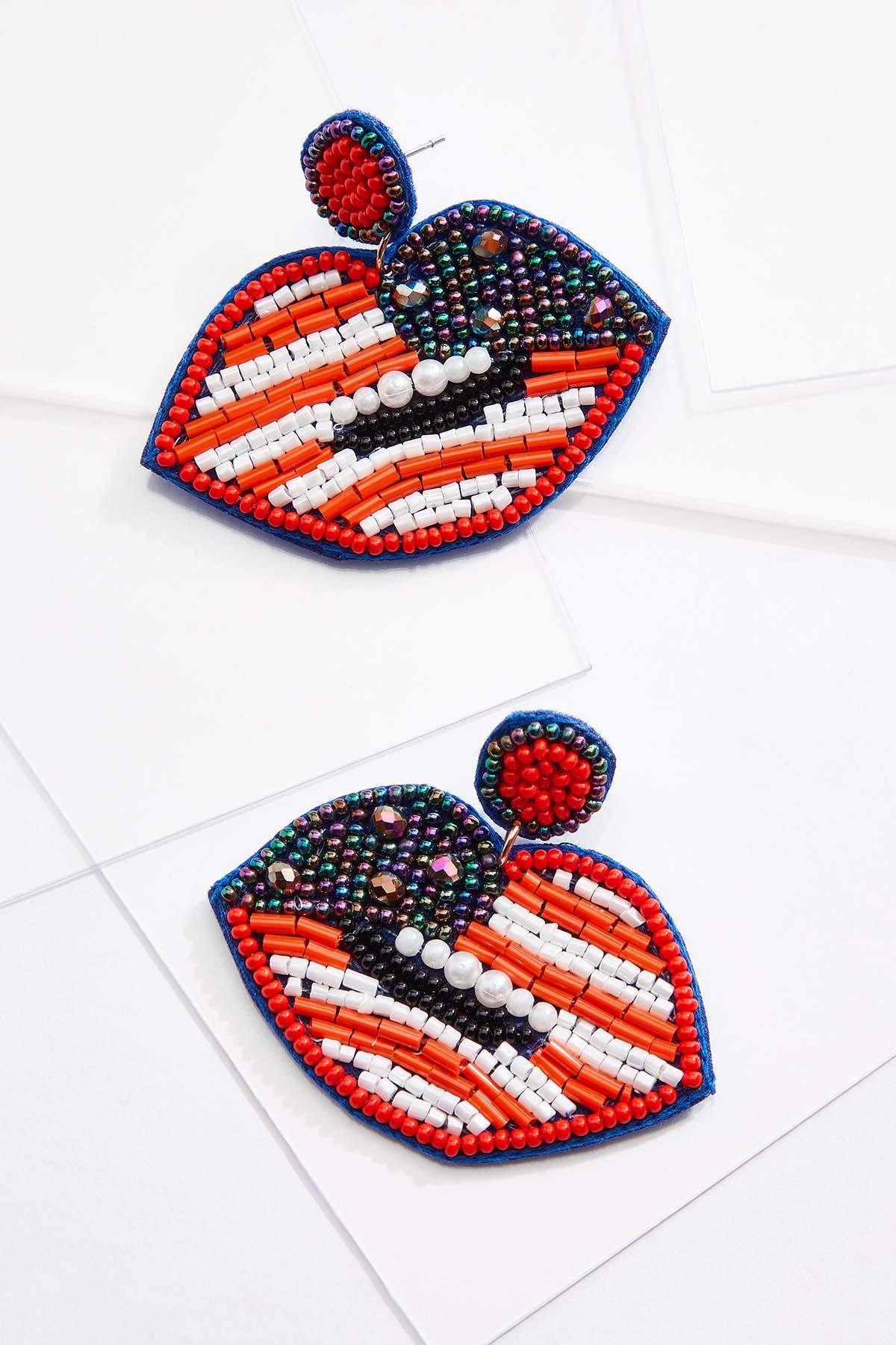 Americana Beaded Lip Earrings