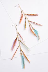 Colorful Wispy Feather Earrings