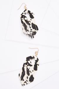 Cow Print Fringe Earrings