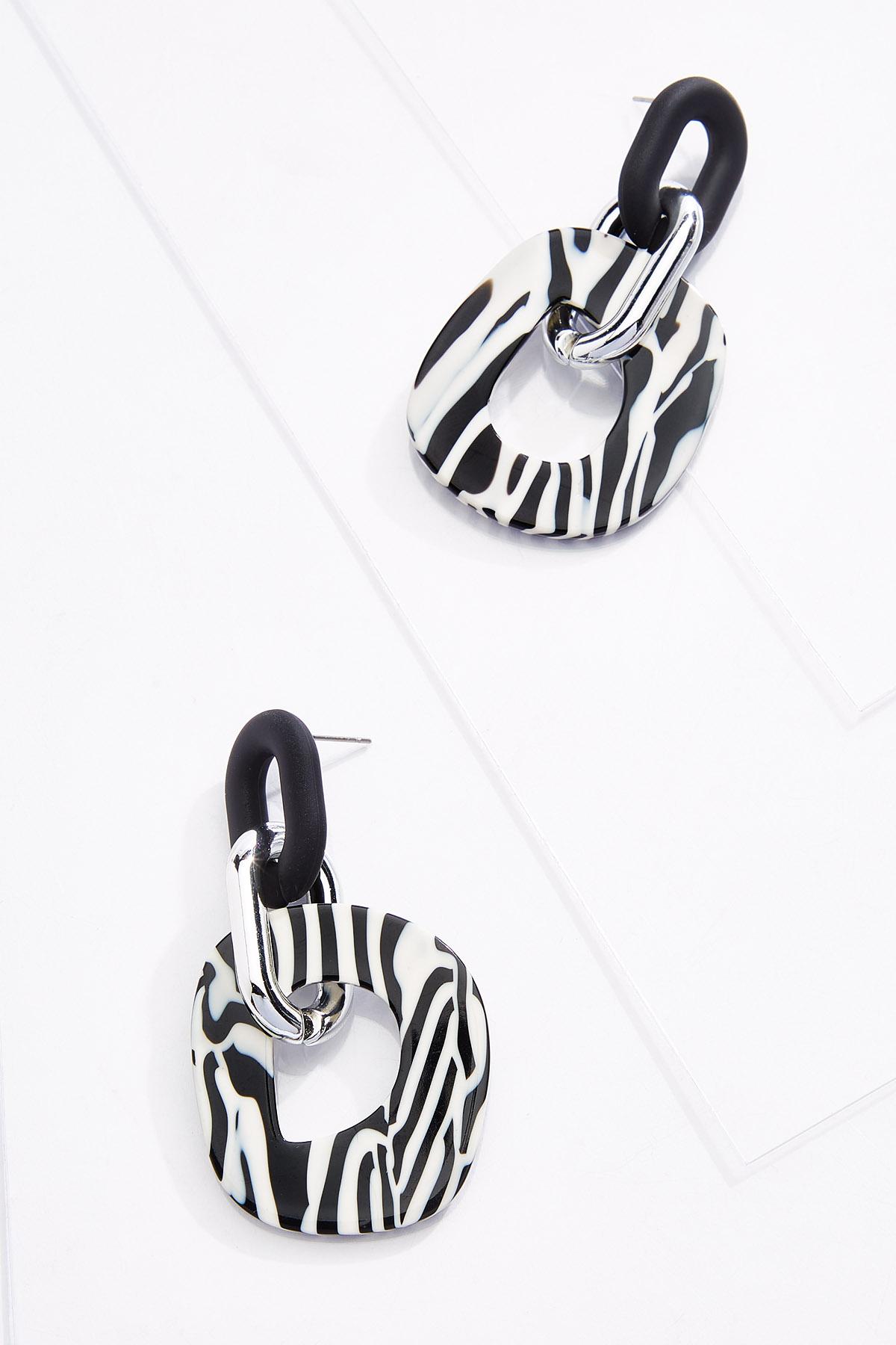 Lucite Zebra Print Earrings