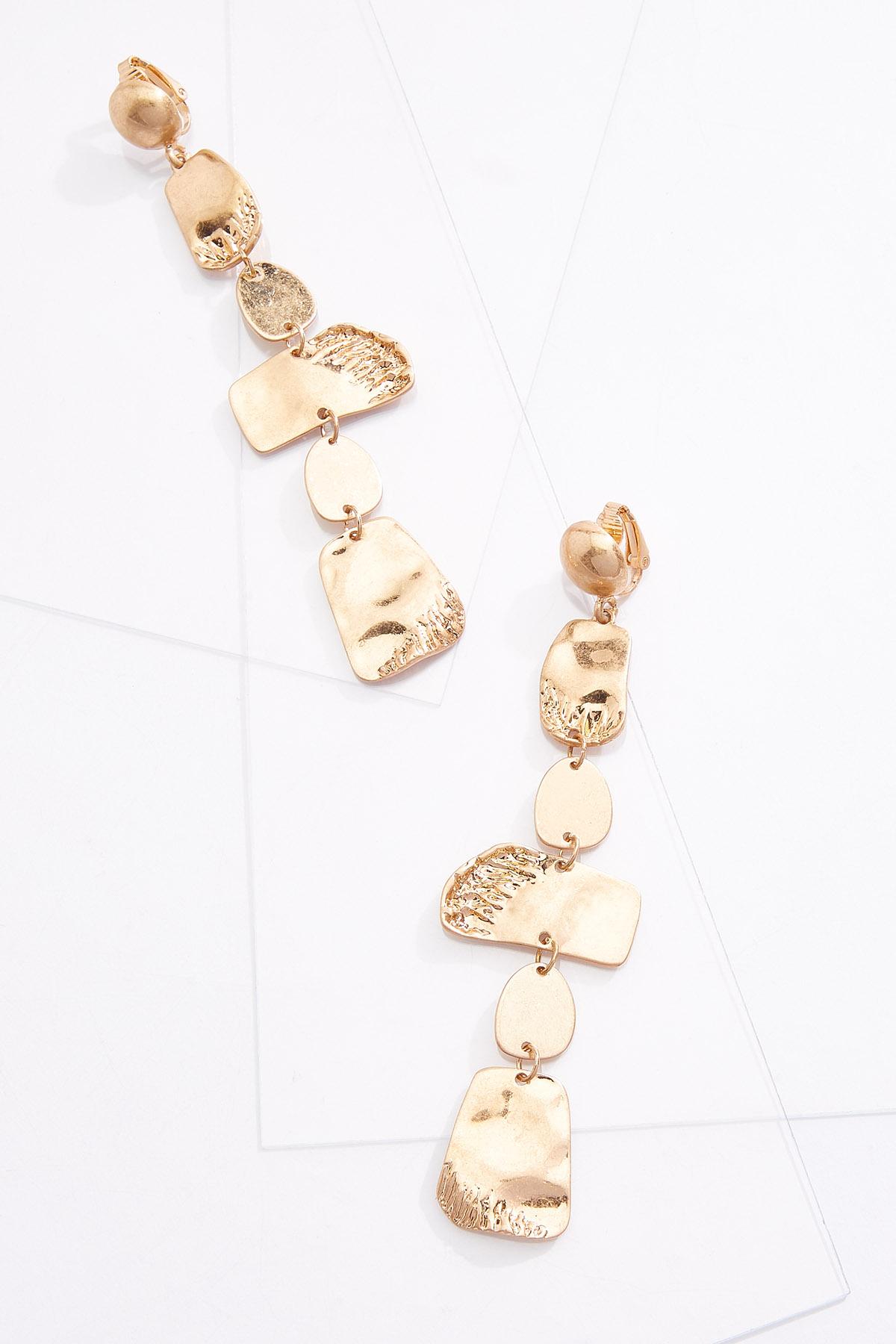 Clip-On Gold Dangle Earrings