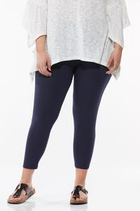 Plus Size Cropped Solid Leggings