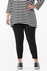 Plus Size Cropped Solid Leggings