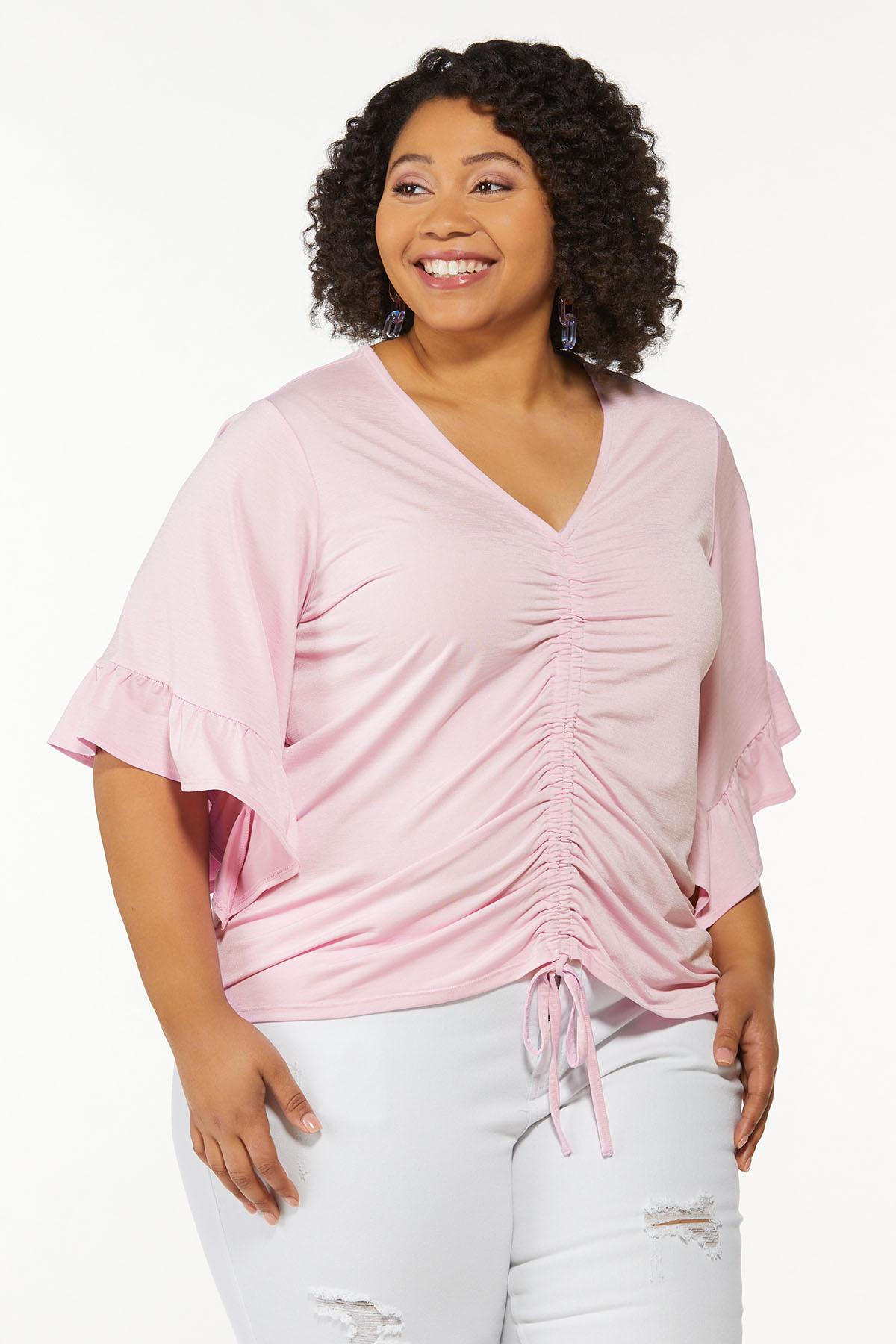 Plus Size Cinched Blushing Pink Top