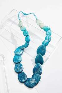 Ombre Blue Wood Necklace
