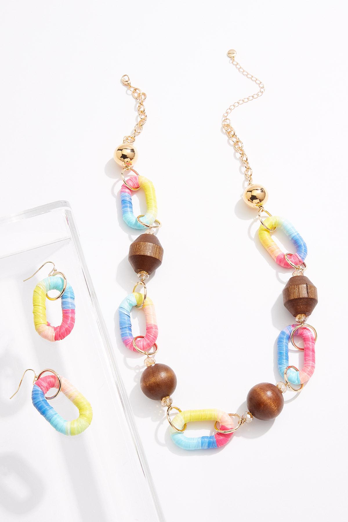 Colorful Mixed Necklace Earring Set