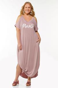 Plus Size Mama Graphic Tee Maxi Dress