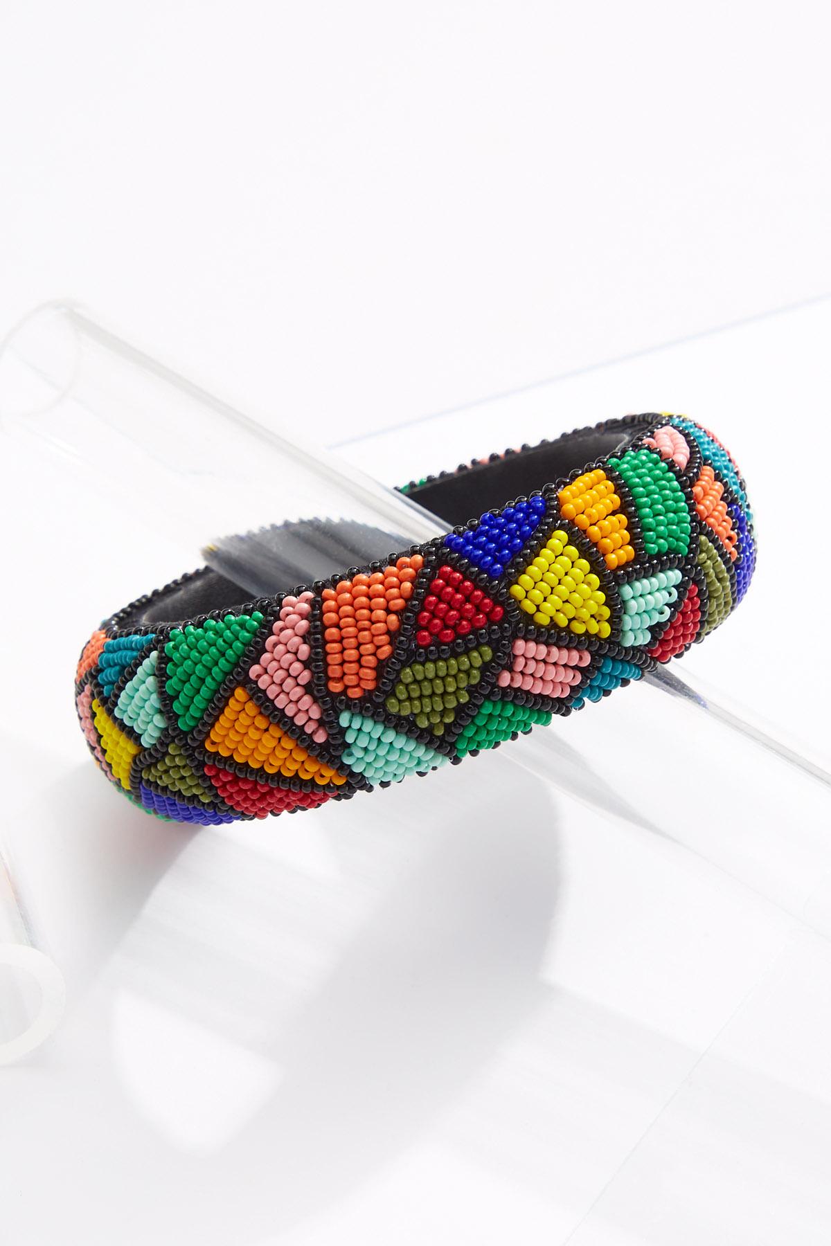 Mosaic Seed Bead Bangle Bracelet