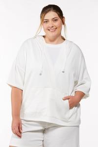 Plus Size French Terry Hooded Top