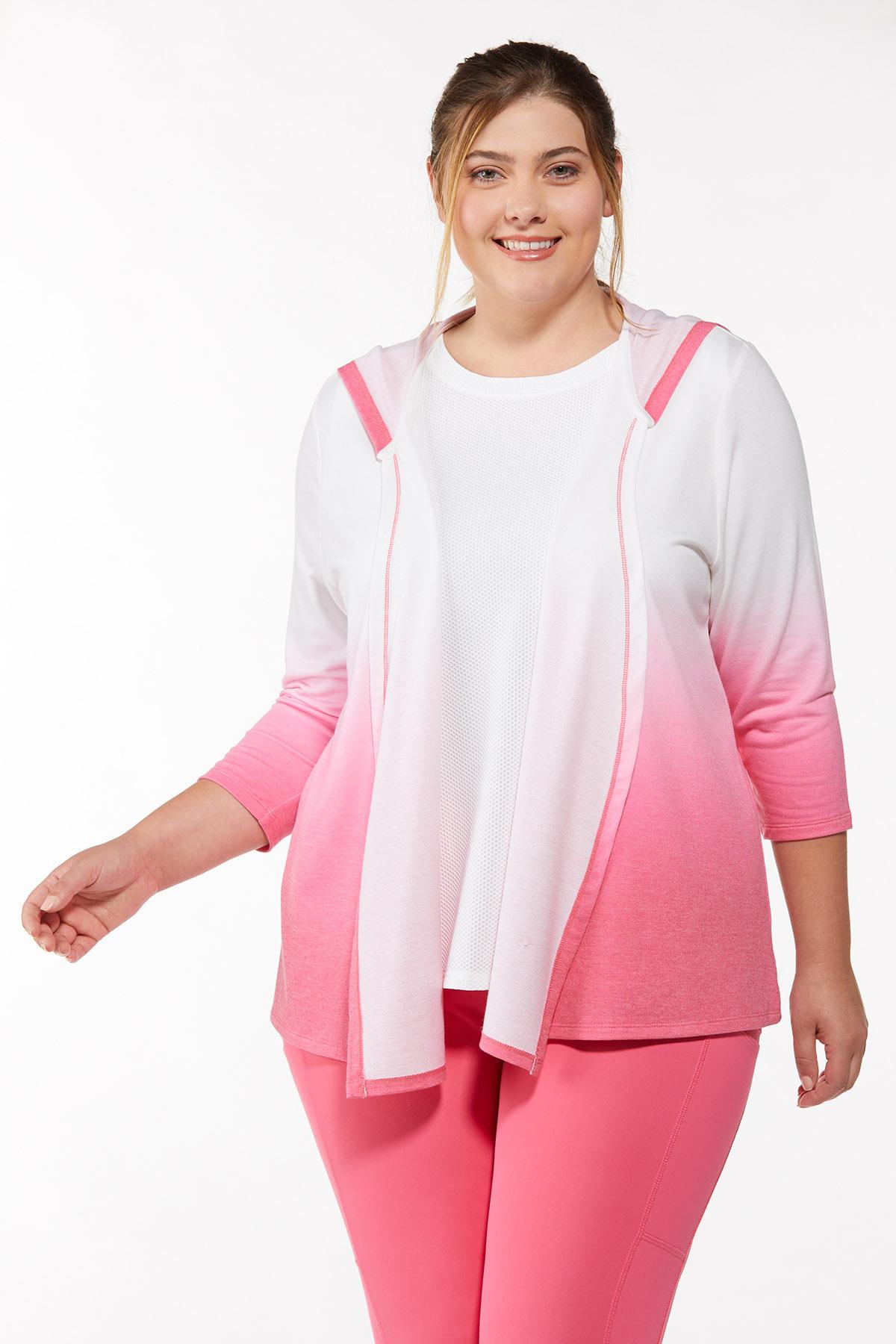 Plus Size Ombre Hooded Cardigan