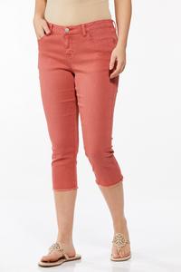 Frayed Colored Cropped Jeans